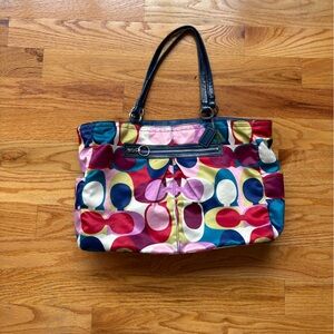 Vintage Coach Multicolor Carryall Tote